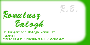 romulusz balogh business card